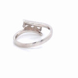 925 Sterling Silver Three Stone CZ Bypass Ring Elegant Promise Ring