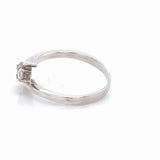 925 Sterling Silver Three Stone CZ Bypass Ring Elegant Promise Ring