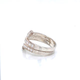 Sterling Silver CZ Wrap Ring | Modern Spiral Bypass Statement Ring
