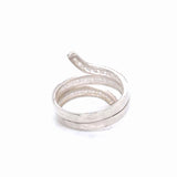 Sterling Silver CZ Wrap Ring | Modern Spiral Bypass Statement Ring