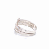 Sterling Silver CZ Wrap Ring | Modern Spiral Bypass Statement Ring