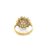 Vintage Inspired CZ Cluster Ring 14K Gold Plated Sterling Silver