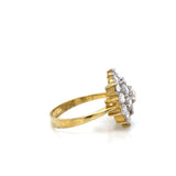 Vintage Inspired CZ Cluster Ring 14K Gold Plated Sterling Silver