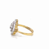 Vintage Inspired CZ Cluster Ring 14K Gold Plated Sterling Silver