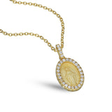 Miraculous Medals in 18K Gold plated Sterling Silver set with Cubic Zirconia