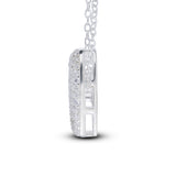 Bubble Letter Pave Pendent Necklace in Sterling Silver