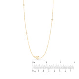 Letter Initial with Bezel set CZ chain 14K Gold plated Sterling Silver