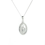 Saint Christopher vintage style Medal Sterling Silver Pendent Necklace Religious