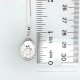 Saint Christopher Protect Us Sterling Silver Pendent Medal Necklace Religious
