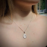 Saint Christopher Protect Us Sterling Silver Pendent Medal Necklace Religious