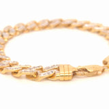 Miami Cuban Link Bracelet – 14K Gold plated over 925 Sterling Silver CZ studded