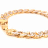 Miami Cuban Link Bracelet – 14K Gold plated over 925 Sterling Silver CZ studded