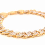 Miami Cuban Link Bracelet – 14K Gold plated over 925 Sterling Silver CZ studded