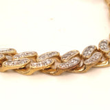 Miami Cuban Link Bracelet – 14K Gold plated over 925 Sterling Silver CZ studded
