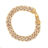 Miami Cuban Link Bracelet – 14K Gold plated over 925 Sterling Silver CZ studded