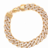 Miami Cuban Link Bracelet – 14K Gold plated over 925 Sterling Silver CZ studded