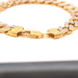 Miami Cuban Link Bracelet – 14K Gold plated over 925 Sterling Silver CZ studded