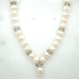 Freshwater Pearl Jewelry Set with Silver-Plated Crystal Accents