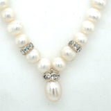 Freshwater Pearl Jewelry Set with Silver-Plated Crystal Accents