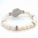 Silver Plated Freshwater Pearl Stretch Watch for Women