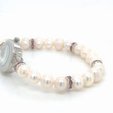 Silver Plated Freshwater Pearl Stretch Watch for Women