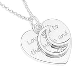 LOVE TO THE MOON AND BACK CHARM DISC - STERLING SILVER