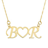 INITIAL HEART NECKLACE - GOLD