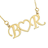 INITIAL HEART NECKLACE - GOLD
