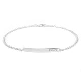 ID Bracelet thin with name engraved - STERLING SILVER 925