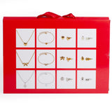 Christmas Advent Calendar Necklace Bracelet Stud Earrings Jewelry kids Gift set