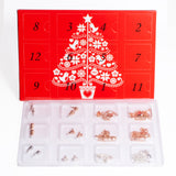 Christmas Advent Calendar Necklace Bracelet Stud Earrings Jewelry kids Gift set