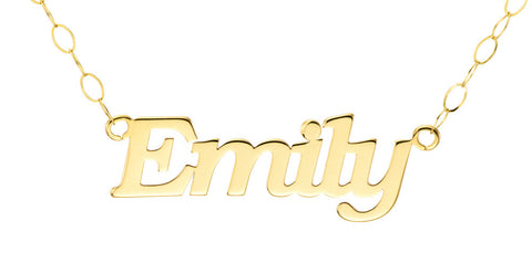 NAME NECKLACE BLOCK FONT - GOLD
