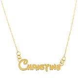 NAME NECKLACE TEENAGE FONT ENGRAVED FOR 3D LOOK - GOLD