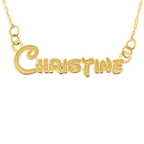 NAME NECKLACE TEENAGE FONT ENGRAVED FOR 3D LOOK - GOLD