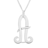 INITIAL NECKLACE LARGE - STERLING SILVER