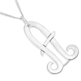 INITIAL NECKLACE LARGE - STERLING SILVER