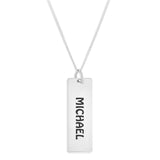 VERTICAL BLOCK NAME PENDENT MALE - STERLING SILVER