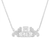 BEAR KIDS NECKLACE WITH  3 INITIALS - STERLING SILVER