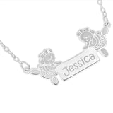 DANCING BALLERINA BEARS NAME NECKLACE - STERLING SILVER
