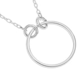 CIRCLE PENDENT WITH NAME ON CHAIN - STERLING SILVER