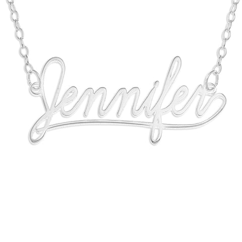 Name Necklace Curve Font in Sterling Silver
