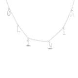 Letter Charm Name Choker Necklace in Sterling Silver 925