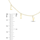 Letter Charm Name Choker Necklace in 10k Gold.