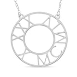 Roman Birthday Circle Necklace in Sterling Silver