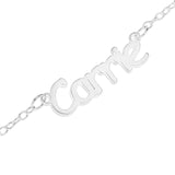 CIRCLE PENDENT WITH NAME ON CHAIN - STERLING SILVER