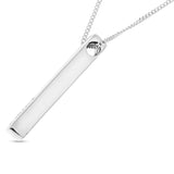 Milestone Bar Pendent personalized for your loved ones in Sterling Silver