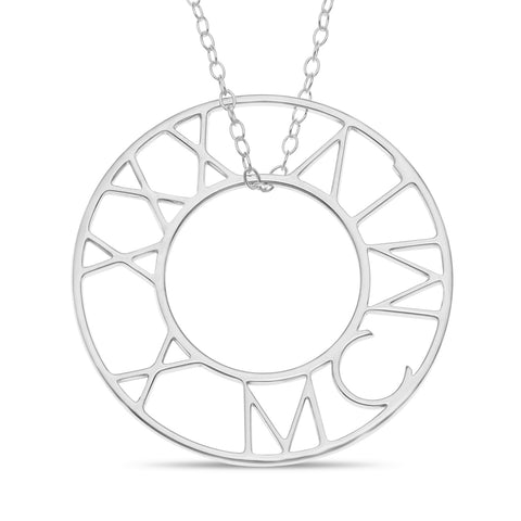ROMAN BIRTHDAY CIRCLE FLOATING PENDENT - STERLING SILVER