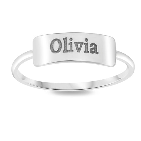 Name Bar Stack Ring - STERLING SILVER