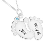 Baby Feet Personalized Pendent for Boys - STERLING SILVER