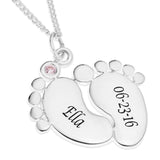 Baby Feet Personalized Pendent for Girls - STERLING SILVER